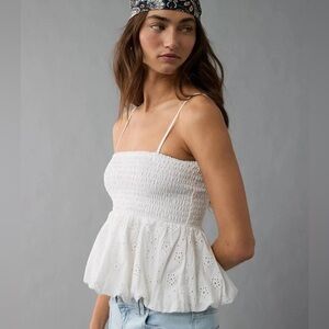 AE Eyelet Bubble Tube Top White XXL